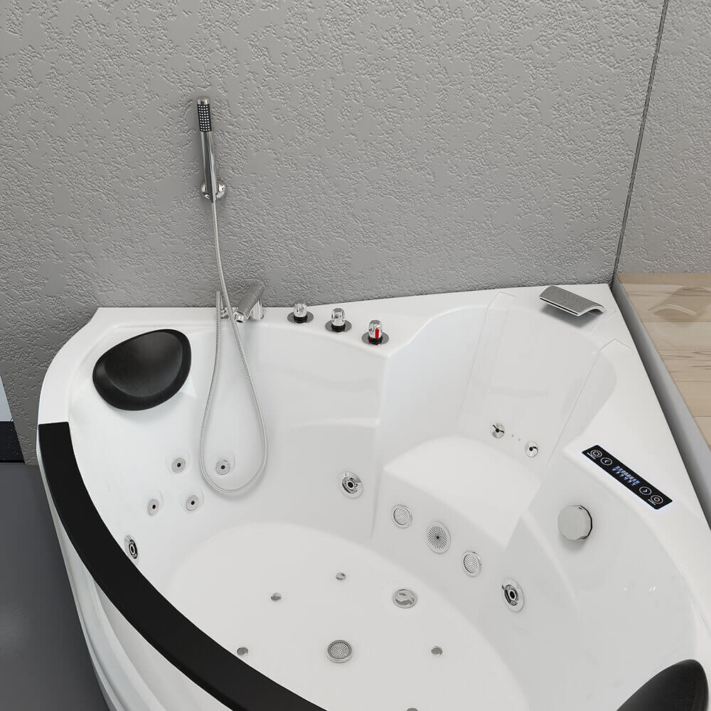 Whirlpool Badewanne mit Lichttherapie - 135 x 135 cm