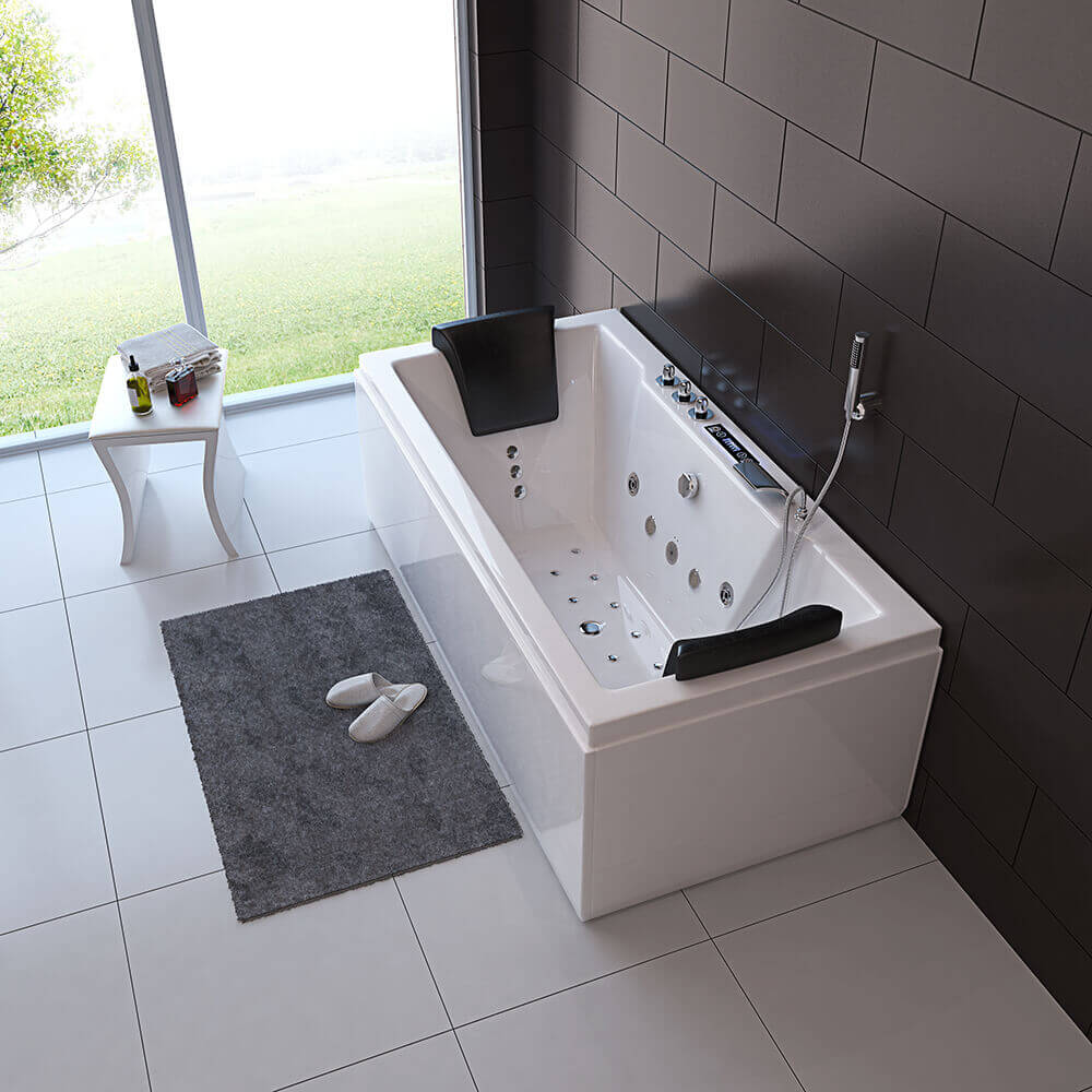 Whirlpool Badewanne mit Lichttherapie - 180 x 90 cm
