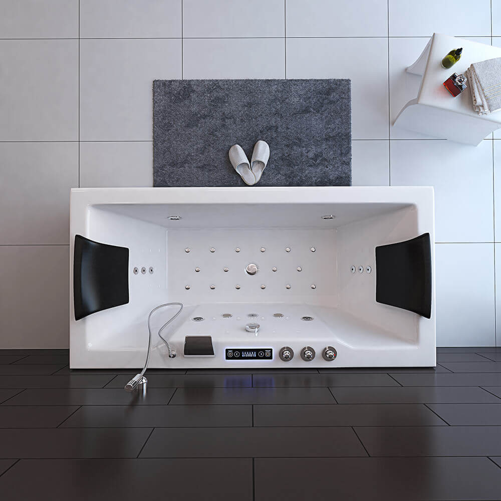 Whirlpool Badewanne mit Lichttherapie - 180 x 90 cm