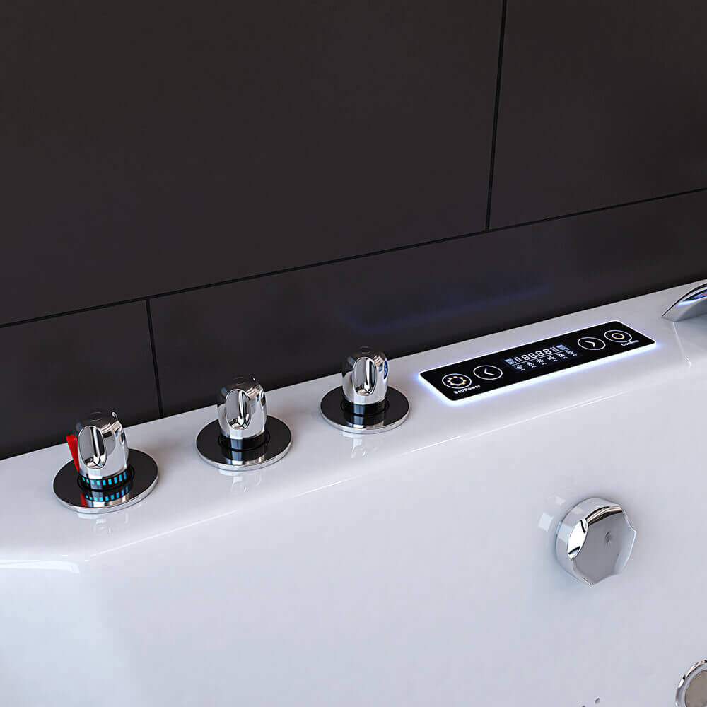 Whirlpool Badewanne mit Lichttherapie - 180 x 90 cm