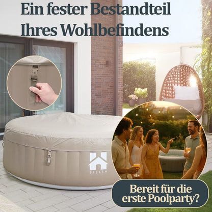 Outdoor Whirlpool inkl. Abdeckung - Ø208 cm 6 Personen Beton