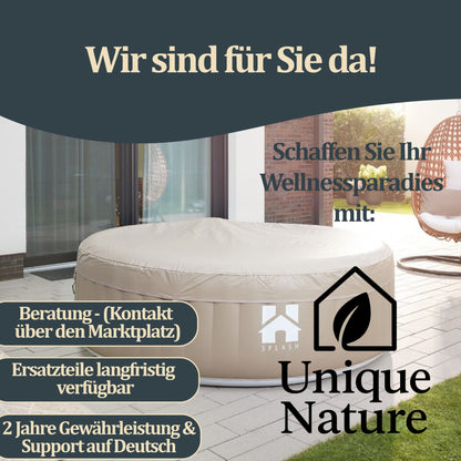 Outdoor Whirlpool inkl. Abdeckung - Ø208 cm 6 Personen Beton