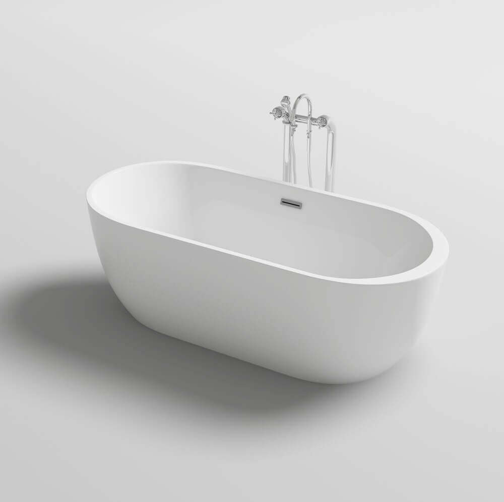 Freistehende Badewanne - 170 x 80 cm Weiß