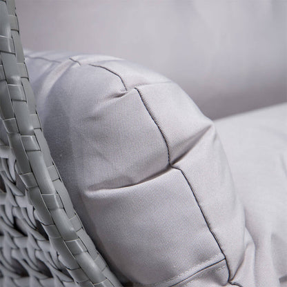 Polyrattan Hängesessel mit Regenabdeckung - Grau für 2 Personen