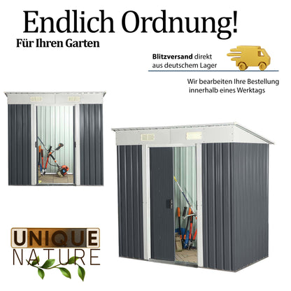 Geräteschuppen aus verzinktem Stahl - 195 x 180 cm