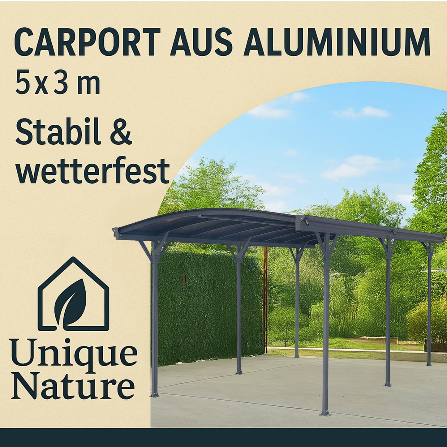 Design Carport - 505 x 300 cm Anthrazit