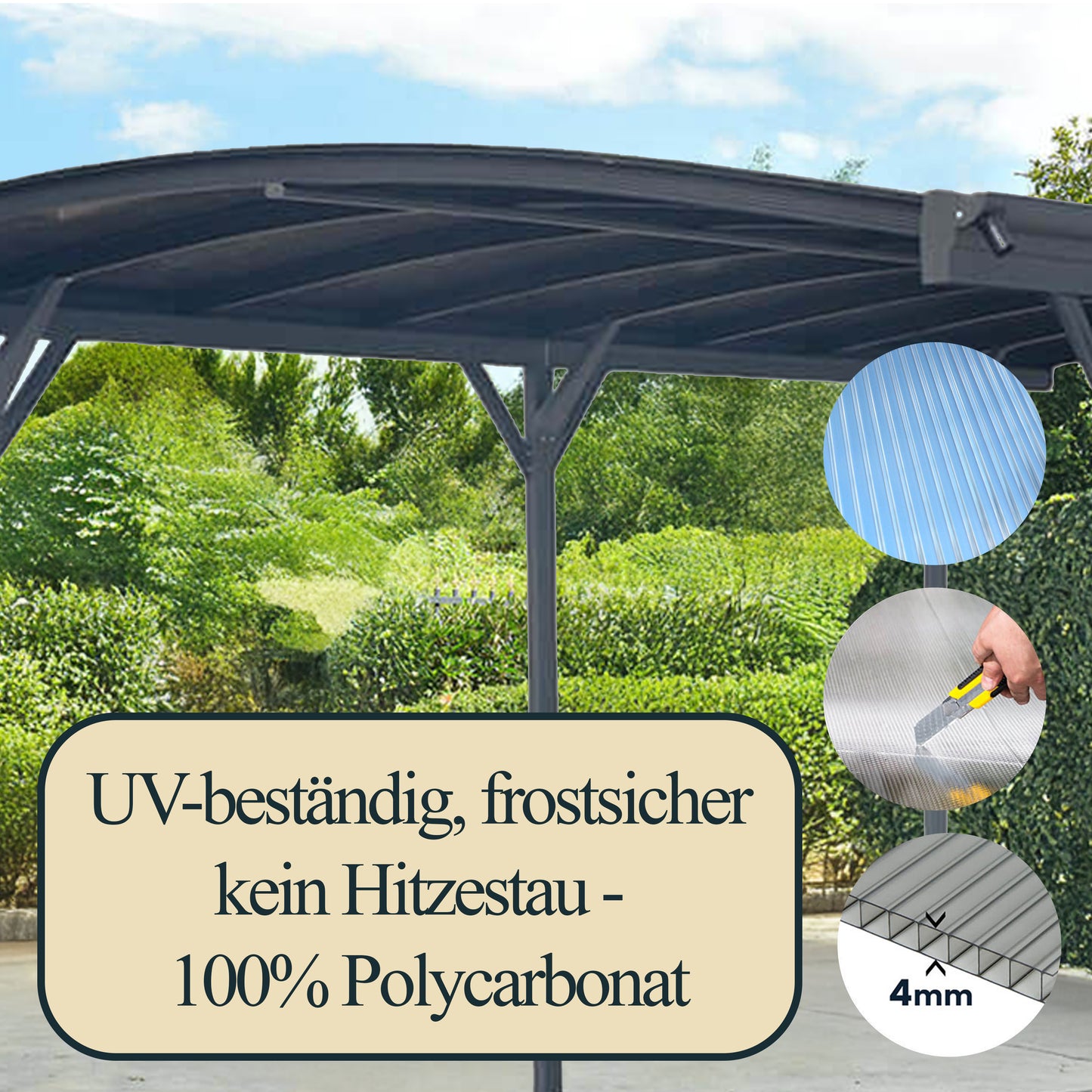 Design Carport - 505 x 300 cm Anthrazit