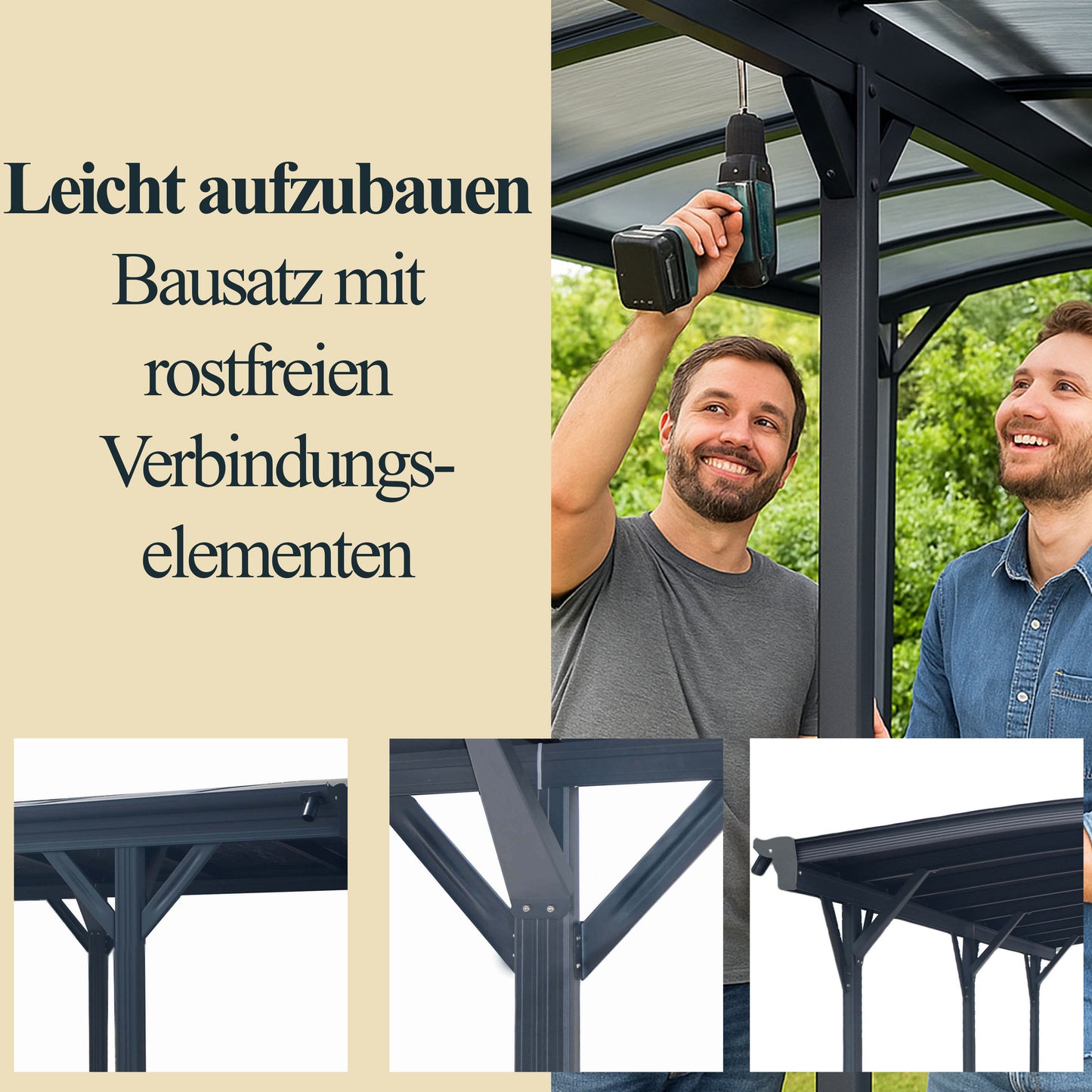 Design Carport - 505 x 300 cm Anthrazit