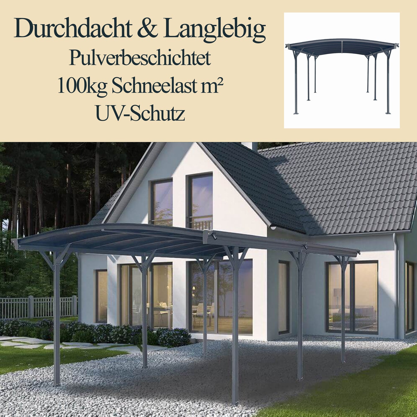 Design Carport - 505 x 300 cm Anthrazit