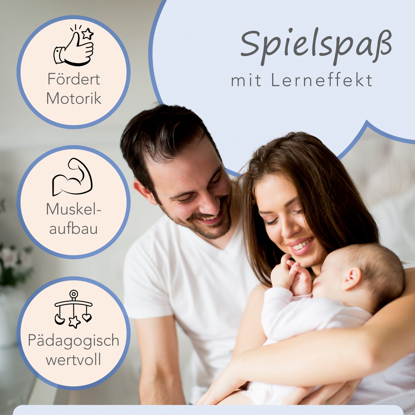 Spielbogen Baby aus Holz - Schadstofffreis Spieltrapez Baby Spielzeug ab 0 Monaten