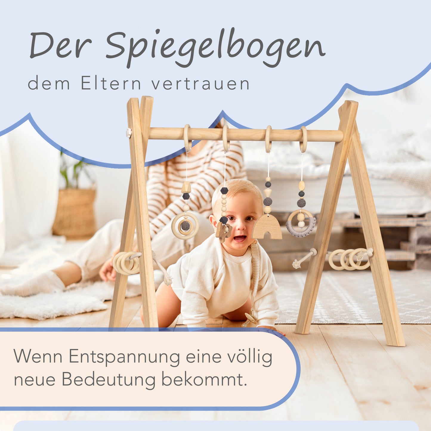 Spielbogen Baby aus Holz - Schadstofffreis Spieltrapez Baby Spielzeug ab 0 Monaten
