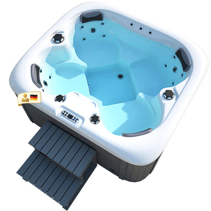 Outdoor Whirlpool optional mit Treppe und Thermoabdeckung 80 x 160 cm 4 Personen