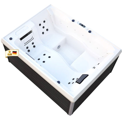 Outdoor Whirlpool optional mit Treppe und Thermoabdeckung 211 x 156 cm für 3 Personen
