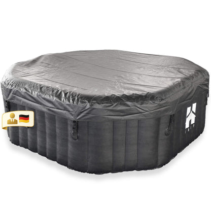 Outdoor Whirlpool optional inkl. Kissen, Getränkehalter und Sonnendach - ⌀185 cm Schwarz
