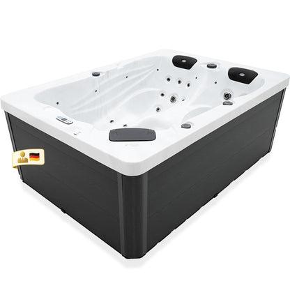 Outdoor Whirlpool optional mit Treppe und Thermoabdeckung - 220 x 156 cm für 3 Personen