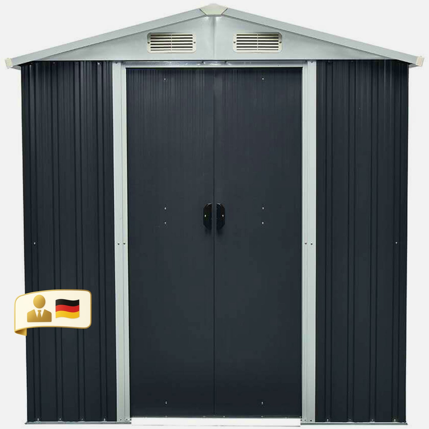 Geräteschuppen aus verzinktem Stahl - 204 x 186 cm