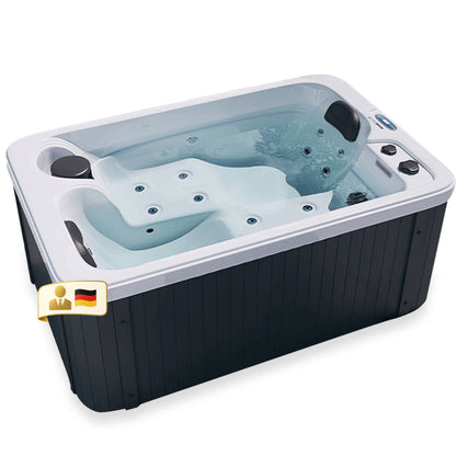 Outdoor Whirlpool optional mit Treppe und Thermoabdeckung - 175 x 115 cm für 2 Peronen