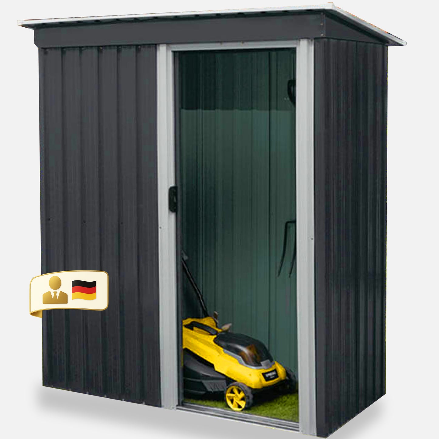 Geräteschuppen aus verzinktem Stahl - 163 x 182 cm