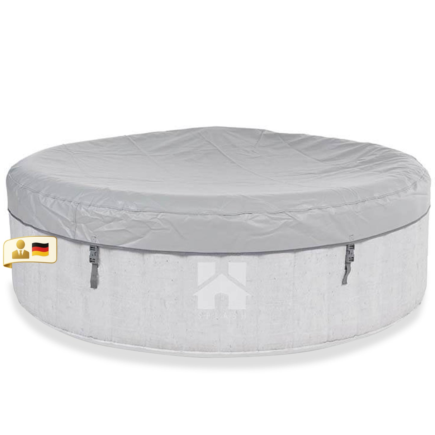 Outdoor Whirlpool inkl. Abdeckung - Ø208 cm 6 Personen Beton