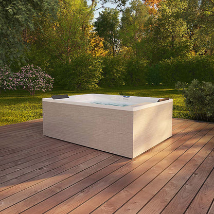 Outdoor Whirlpool optional mit Treppe und Thermoabdeckung - 190 x 140 cm für 2 Personen