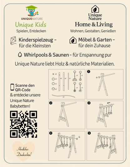 Spielbogen Baby aus Holz - Schadstofffreis Spieltrapez Baby Spielzeug ab 0 Monaten