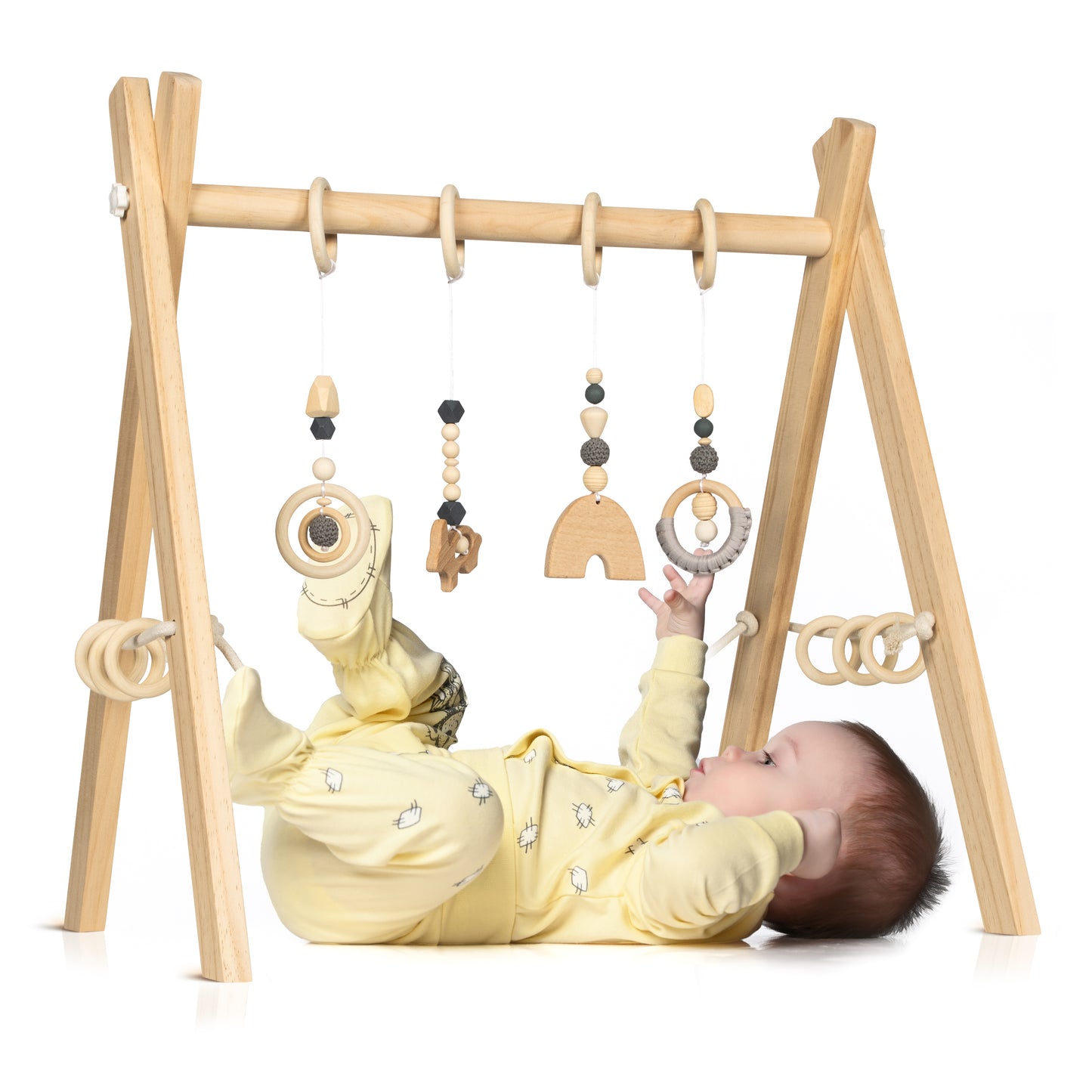Spielbogen Baby aus Holz - Schadstofffreis Spieltrapez Baby Spielzeug ab 0 Monaten
