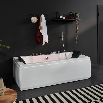 Whirlpool Badewanne mit Lichttherapie - 180 x 90 cm