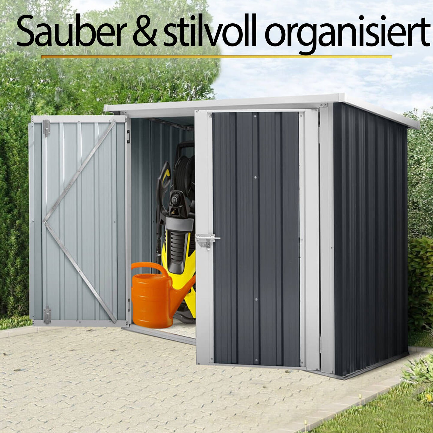 Geräteschuppen aus verzinktem Stahl - 147 x 86 cm