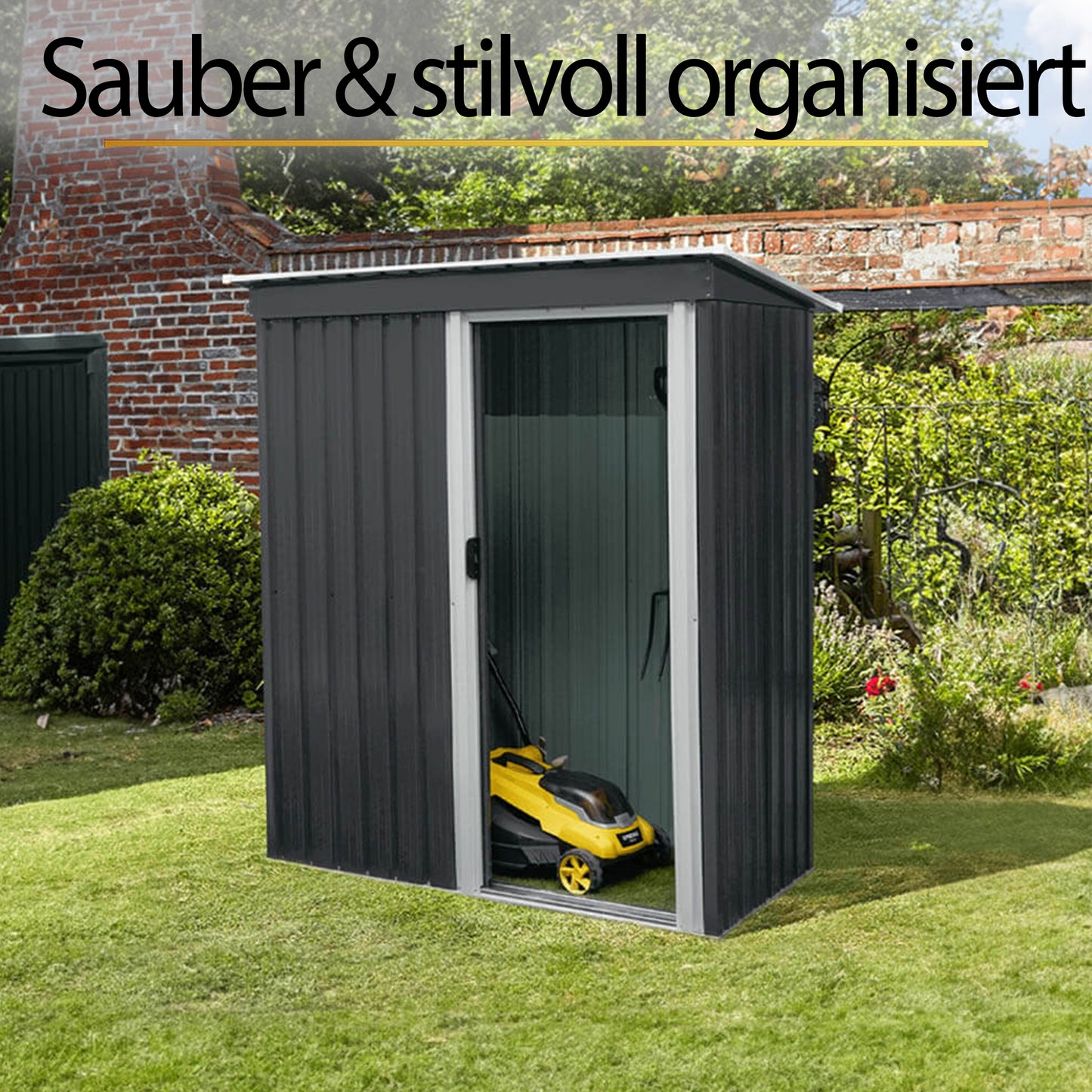 Geräteschuppen aus verzinktem Stahl - 163 x 182 cm
