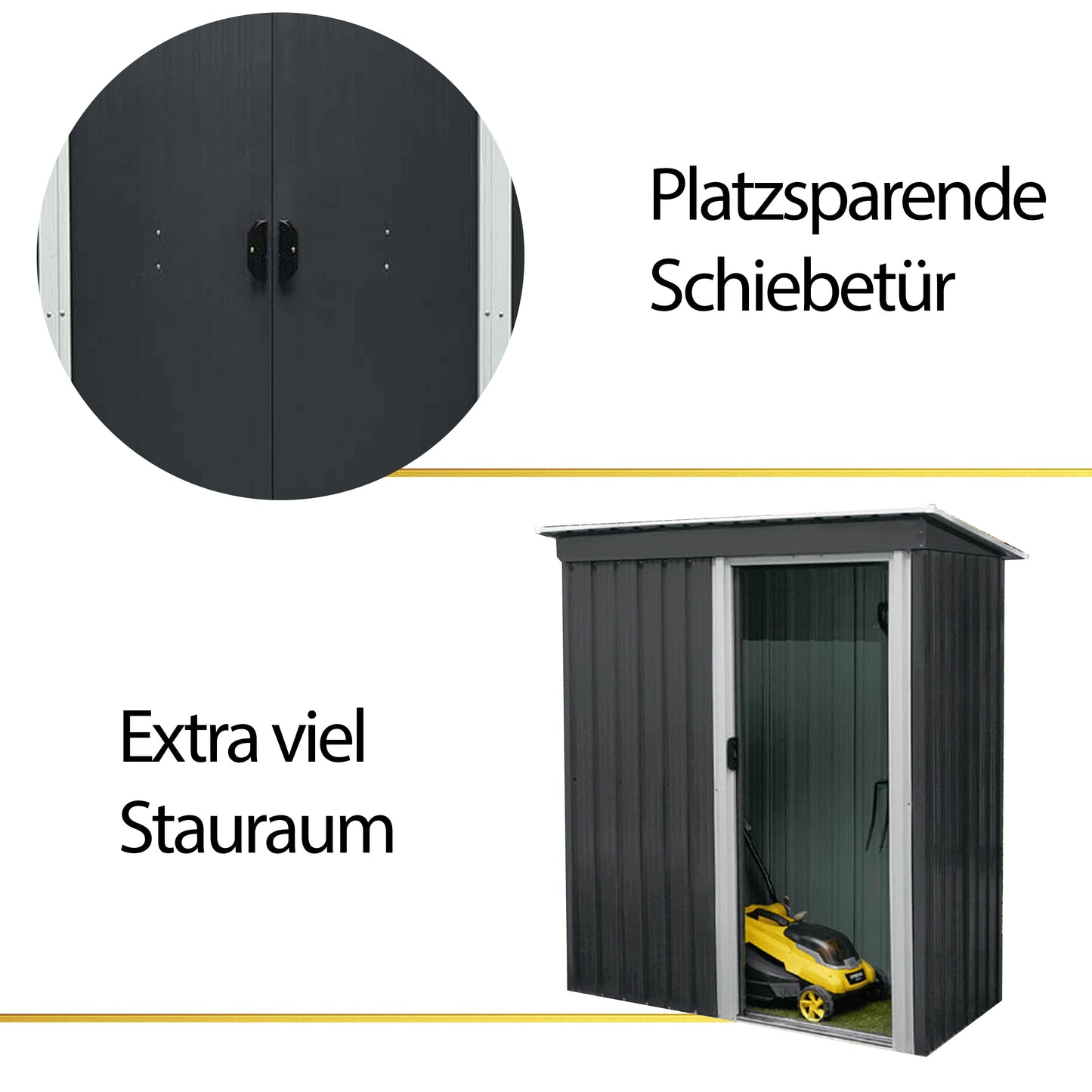 Geräteschuppen aus verzinktem Stahl - 163 x 182 cm