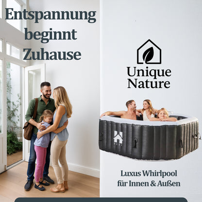 Outdoor Whirlpool optional inkl. Kissen, Getränkehalter und Sonnendach - ⌀185 cm Schwarz