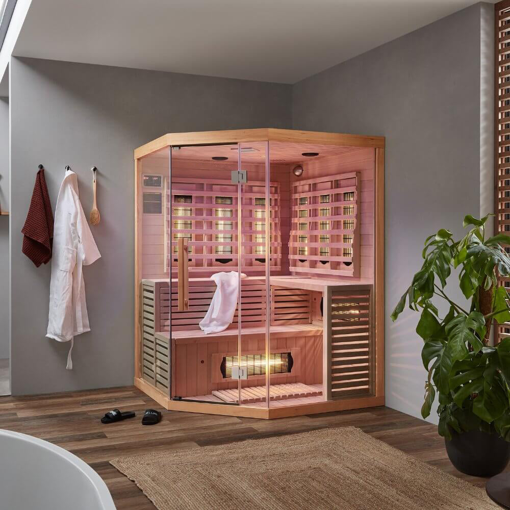 Infrarotkabine mit Vollspektrumstrahler - 150 x 150 cm für 4 Personen