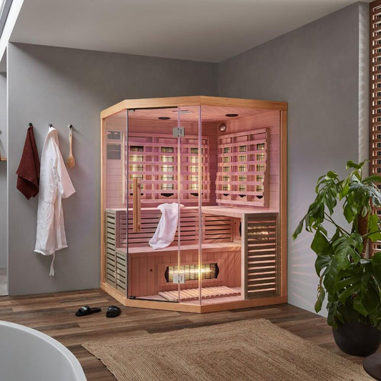 Infrarotkabine mit Vollspektrumstrahler - 150 x 150 cm für 4 Personen