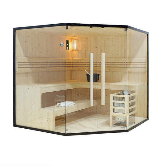 Traditionelle Sauna - 200 x 200 cm für 6 Personen