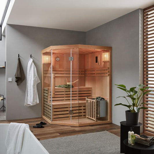 Traditionelle Sauna - 150 x 150 cm für 3 Personen