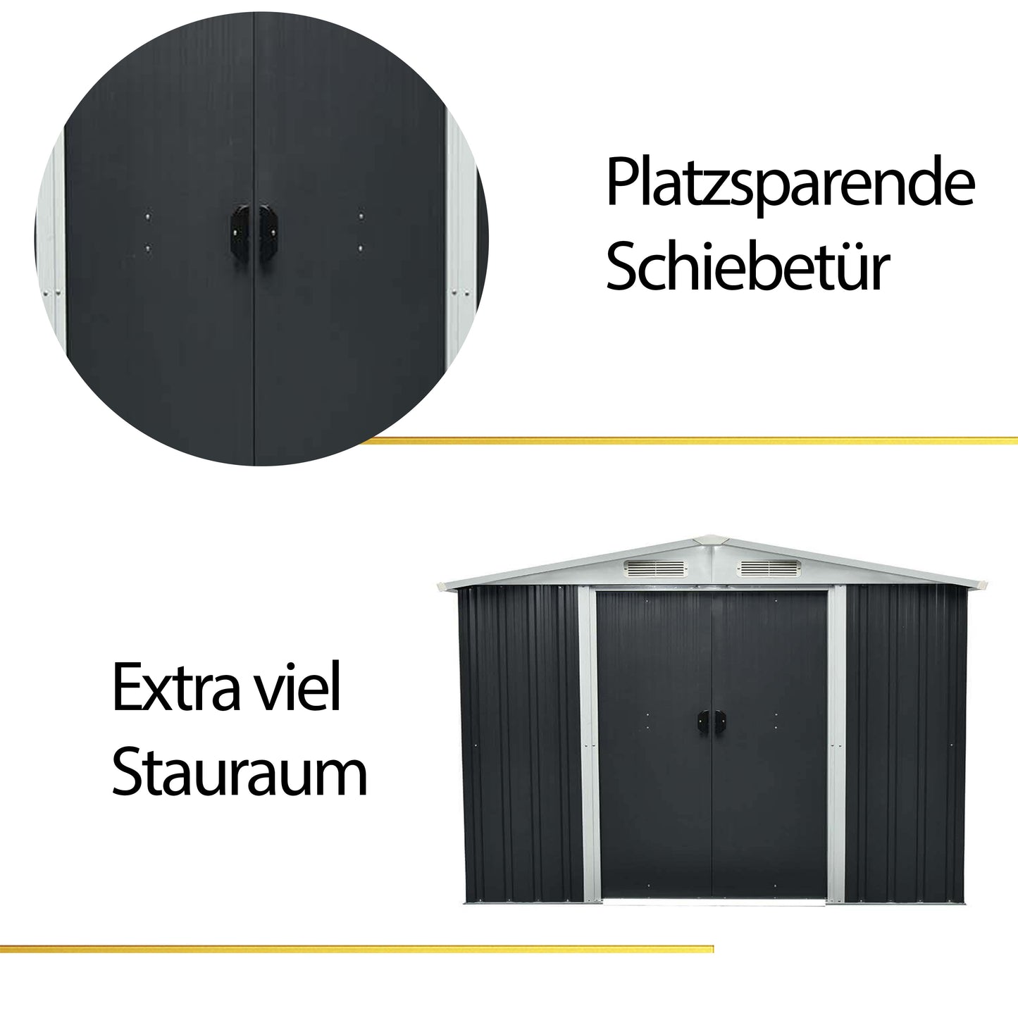 Geräteschuppen aus verzinktem Stahl - 257 x 178 cm