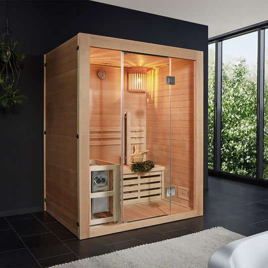 Traditionelle Sauna - 150 x 120 cm für 3 Personen