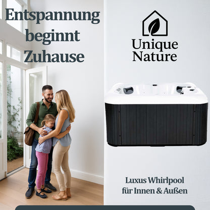 Outdoor Whirlpool optional mit Treppe und Thermoabdeckung 80 x 160 cm 4 Personen