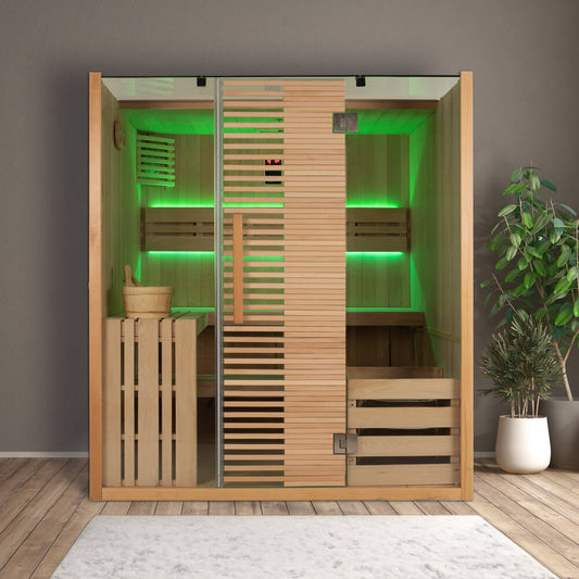 Traditionelle Sauna - 180 x 150 cm für 4 Personen