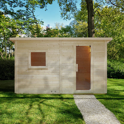 Saunahaus Outdoor mit Vorraum - 400 x 217 cm für 5 Personen