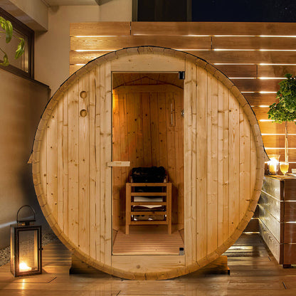 Outdoor Fasssauna - 195 x 120 cm für 2 Personen