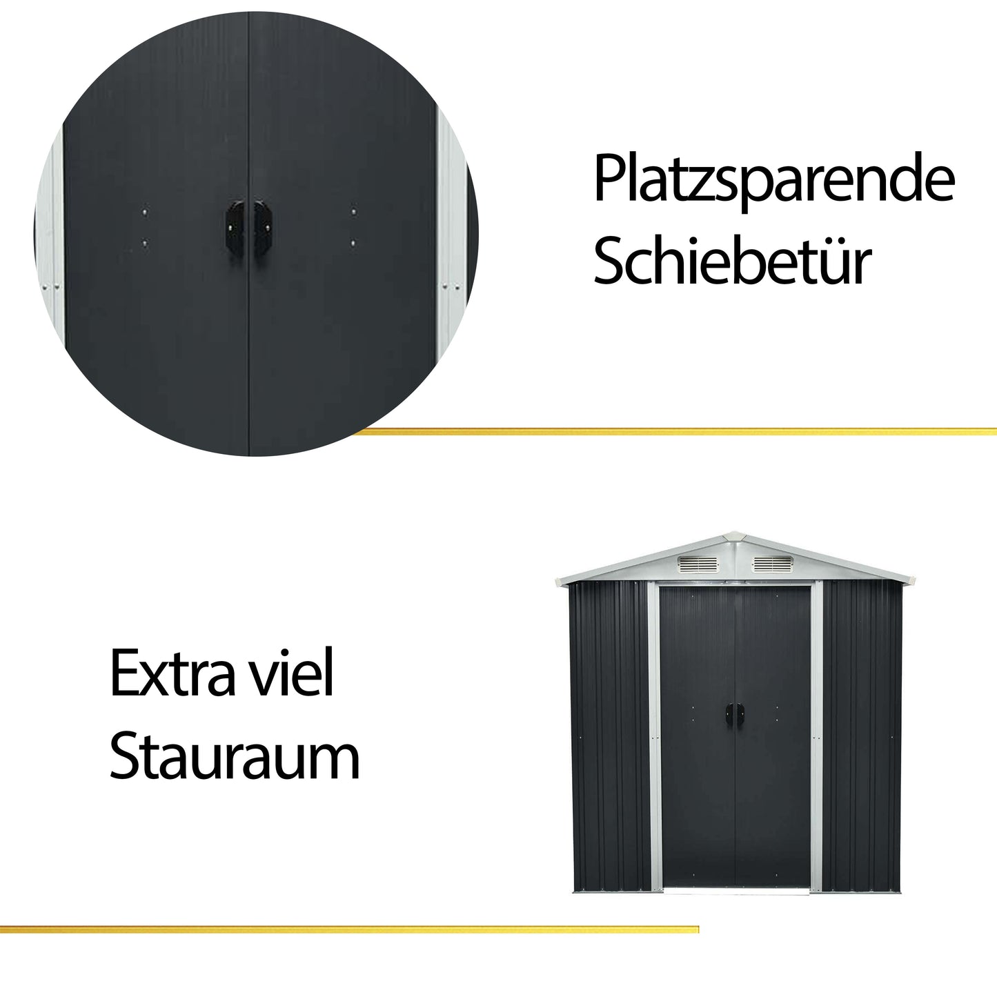 Geräteschuppen aus verzinktem Stahl - 204 x 186 cm