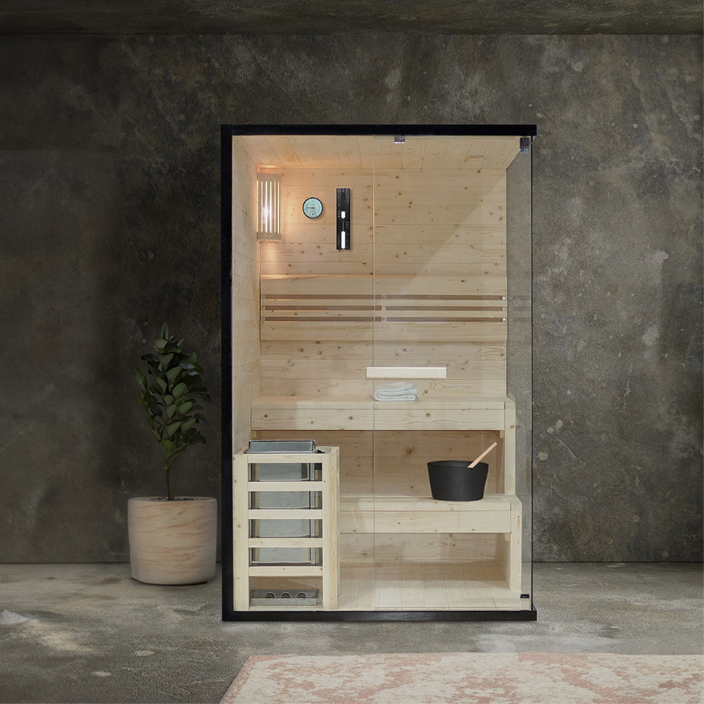 Traditionelle Sauna - 120 x 120 cm für 2 Personen