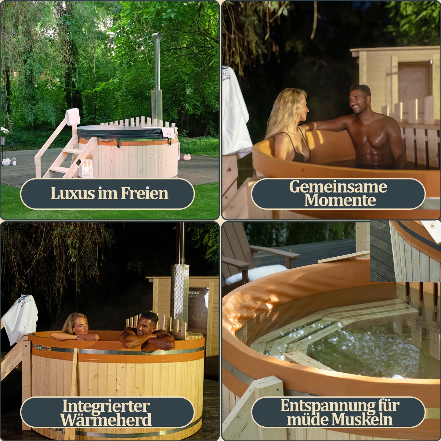 Hot Tub mit Ofen in zwei Größen