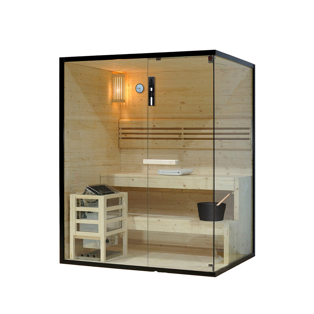 Traditionelle Sauna - 150 x 120 cm für 3 Personen