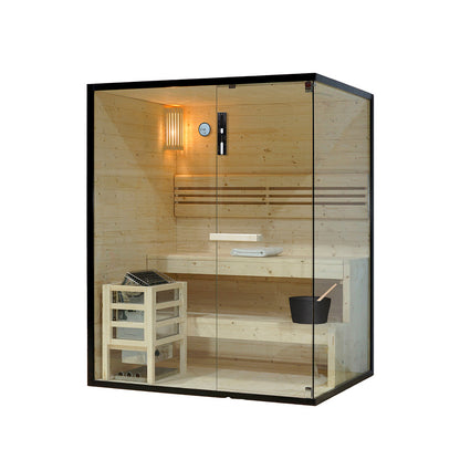 Traditionelle Sauna - 150 x 120 cm für 3 Personen