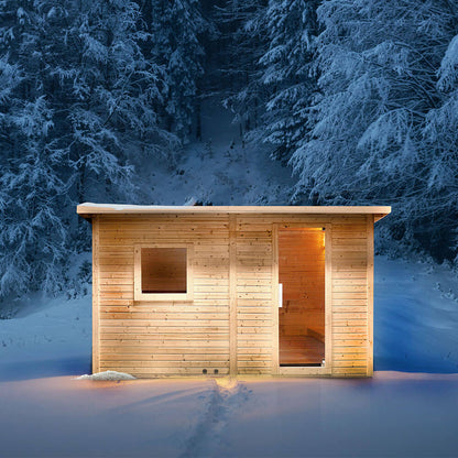 Saunahaus Outdoor mit Vorraum - 400 x 217 cm für 5 Personen