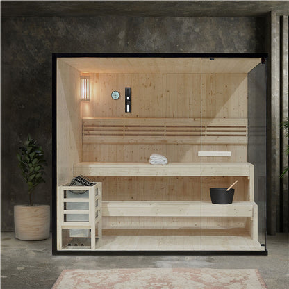 Traditionelle Sauna - 200 x 150 cm für 5 Personen