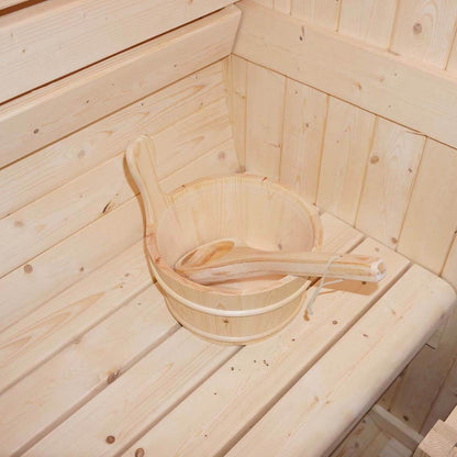 Outdoor Fasssauna - 195 x 220 cm für 4 Personen