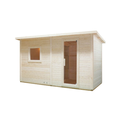 Saunahaus Outdoor mit Vorraum - 400 x 217 cm für 5 Personen